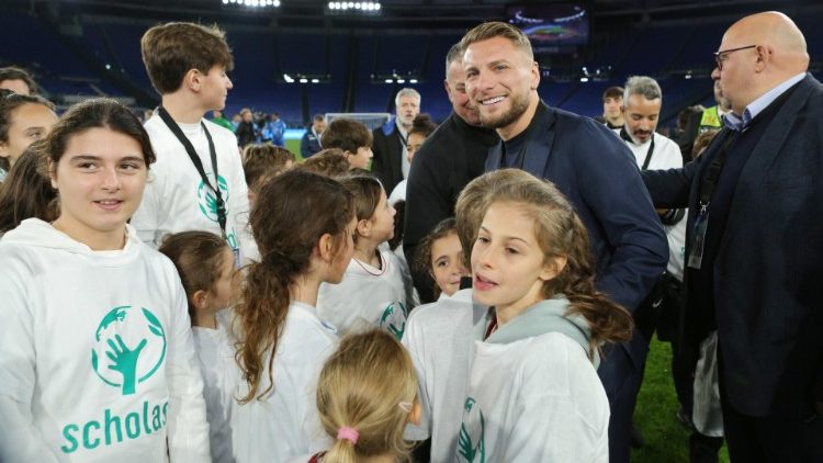 Ciro Immobile przed meczem dla pokoju w Rzymie 14 listopada 2022