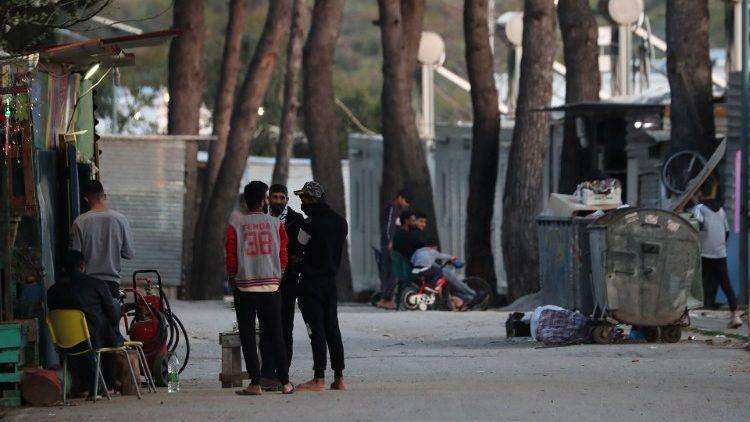 Migrants are seen at the Ritsona camp, during a nationwide lockdown to contain the spread of the coronavirus disease (COVID-19), in Ritsona