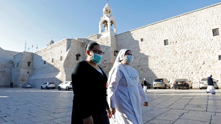 Vor der Geburtskirche in Bethlehem