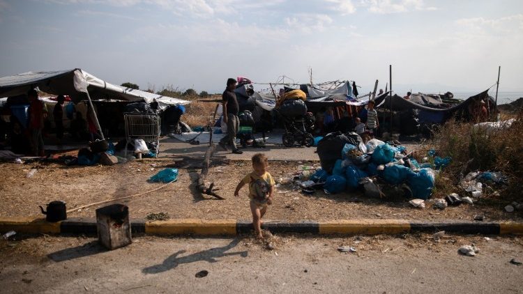 लेस्बोस में शरणार्थी