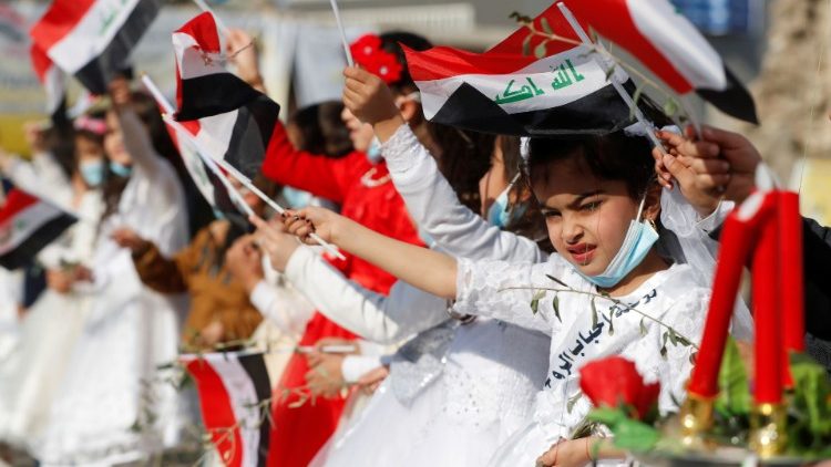 Christen in Mossul beim Besuch von Papst Franziskus in der irakischen Stadt, im März dieses Jahres