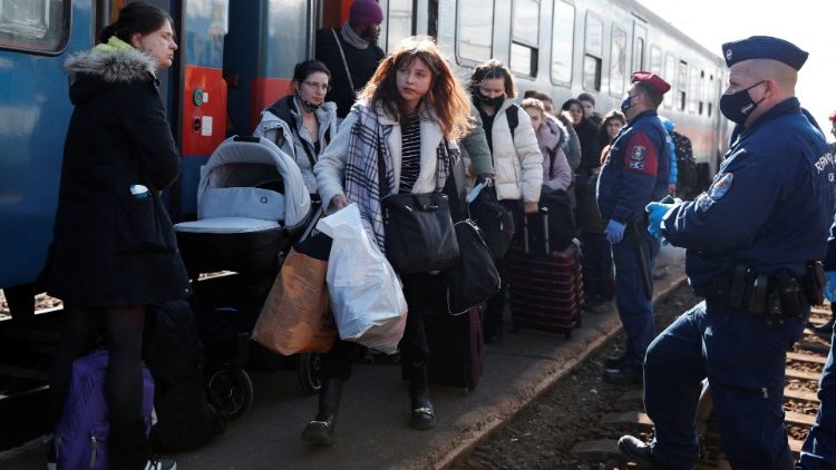 Refugees fleeing from Ukraine arrive in Hungary