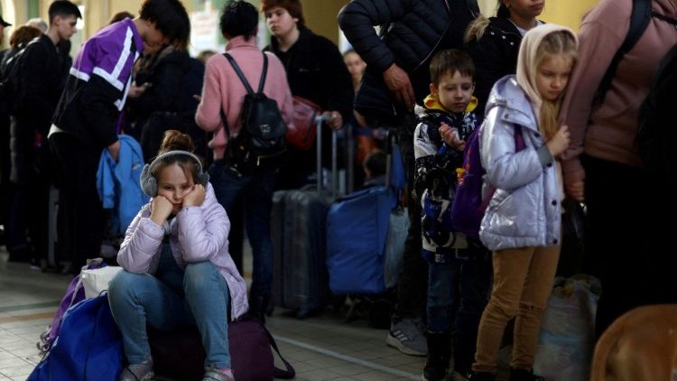 Flüchtlinge aus der Ukraine am Bahnhof in Przemysl, an diesem Samstag