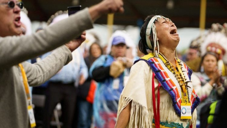 Lors de la venue du Pape François à Maskwacis au Canada, le 26 juillet 2022.