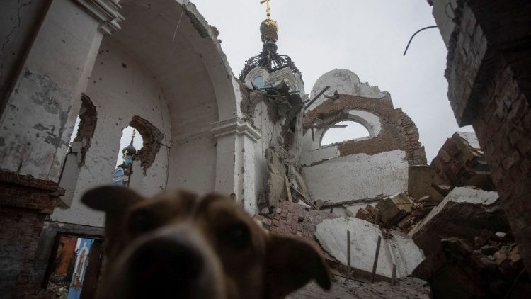 An Orthodox Church damaged by a Russian attack in Ukraine's Donetsk region