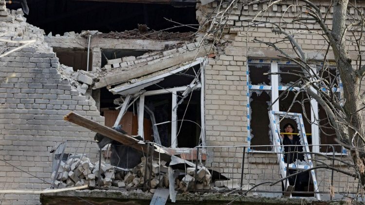 Un edificio destruido en Donetsk