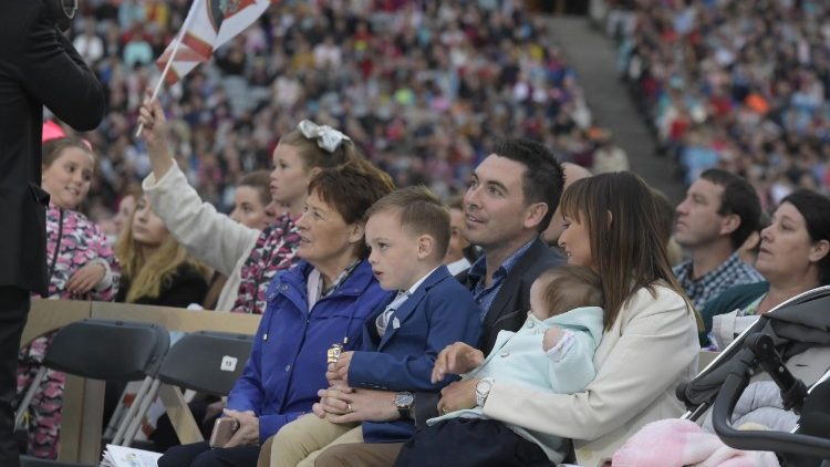 Una famiglia all'Incontro Mondiale di Dublino del 2018