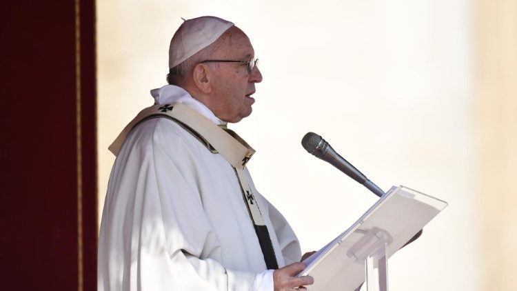 Pope Francis during the Canonization Mass