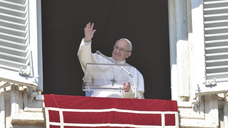 Pope Francis during the Angelus in St Peter's Square