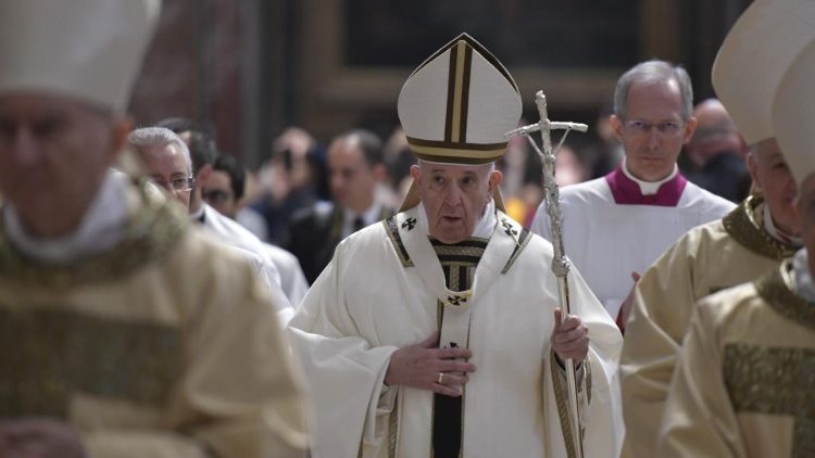Le Pape François a présidé la messe chrismale du Jeudi Saint, jeudi 18 avril 2019 en la basilique Saint-Pierre de Rome. 