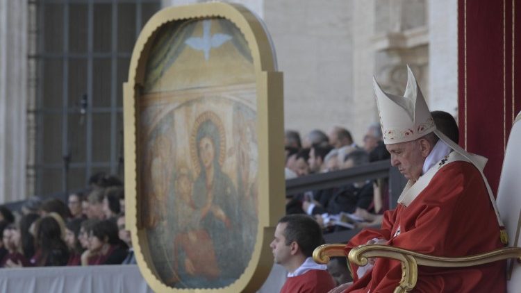 Pope Francis celebrates Holy Mass on the eve of Pentecost