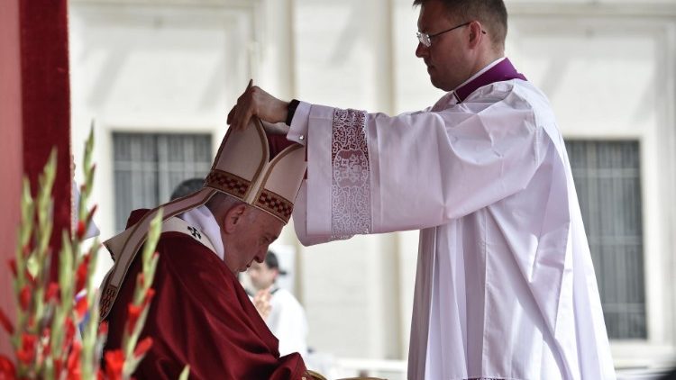Pope Francis celebrates Holy Mass on the feast of Pentecost