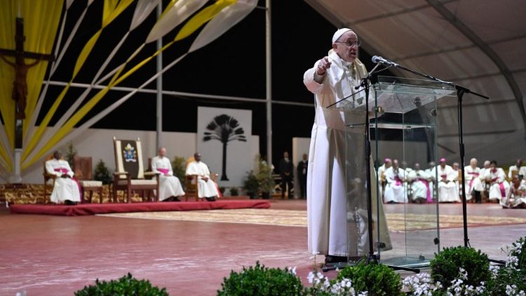 Der Papst bei der Ansprache vor den Jugendlichen