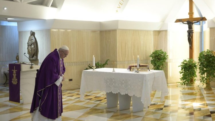 Santa Misa en a capilla de la Casa Santa Marta 20 de marzo de 2020 (Foto de archivo)