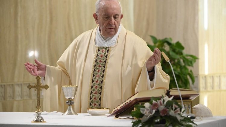 Franziskus 2020 bei einer Frühmesse in der Santa-Marta-Kapelle