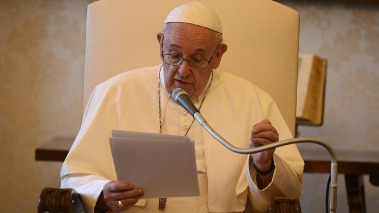 Pope Francis at the General Audience of July 5, 2020.