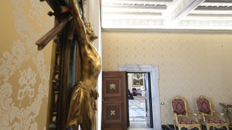 Una suggestiva immagine dell'udienza generale di Papa Francesco