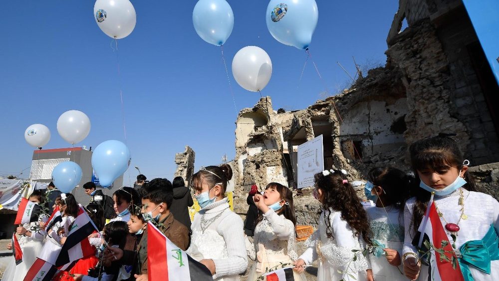 2021.03.07 Viaggio Apostolico in Iraq Preghiera di Suffragio per le vittime della guerra Mosul