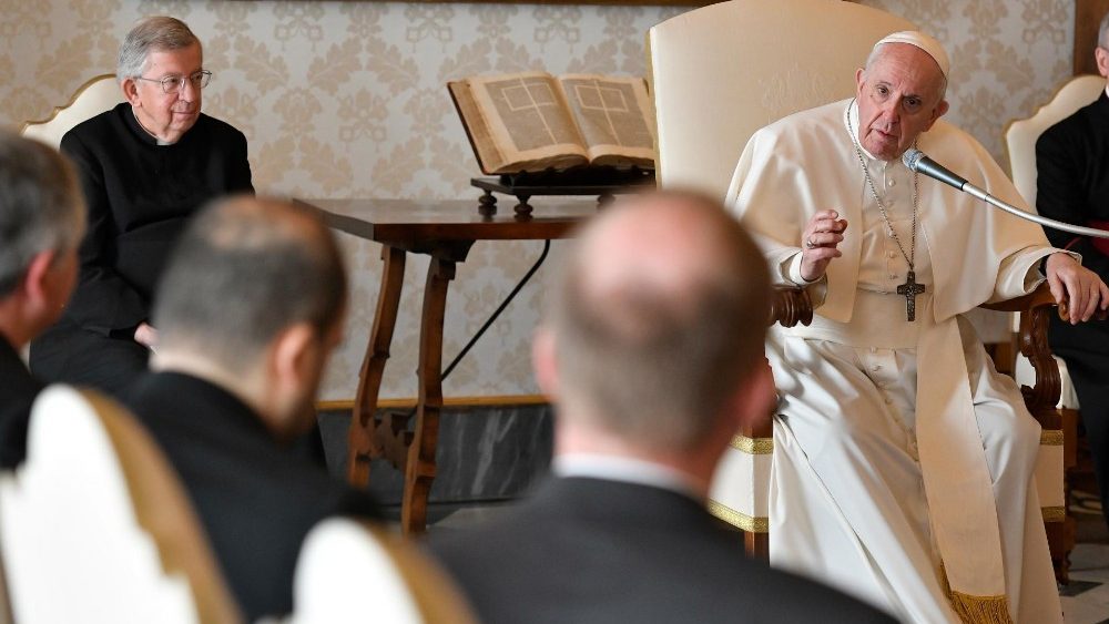 Audiencia komunity Pápežského belgického kolégia (18. marca 2021)