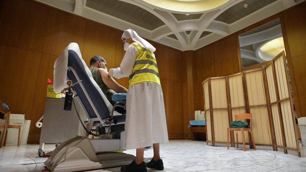 Covid-19 vaccinations take place in the Paul VI Hall 