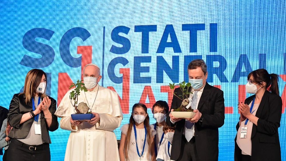 Encuentro del Papa el año pasado en el encuentro del Foro de las Familias, Estados Generales de la Natalidad