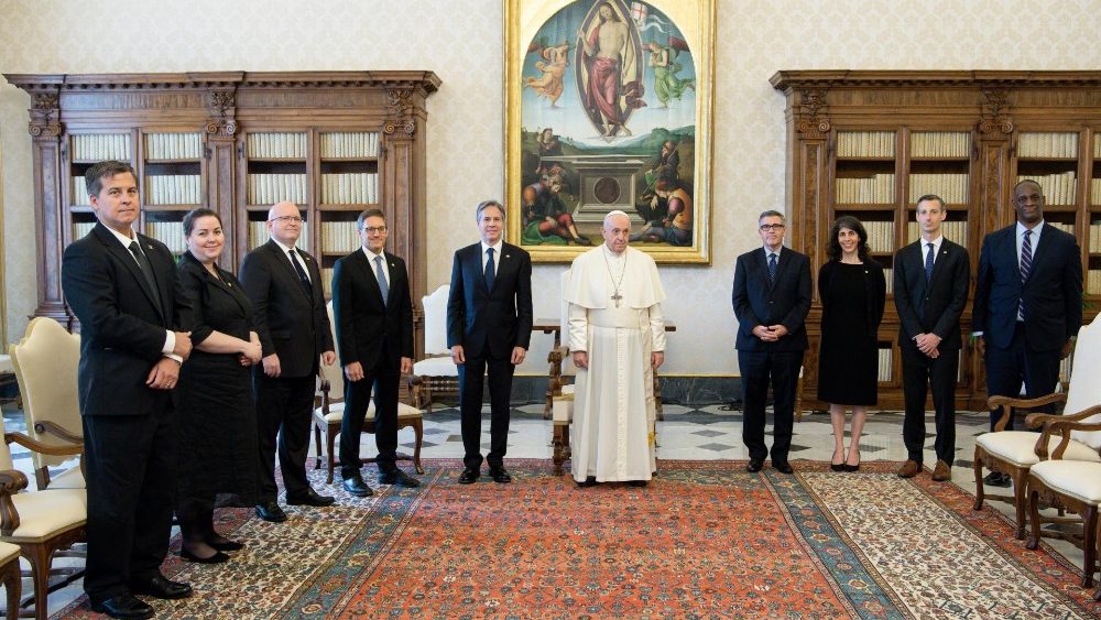 Registro da audiência do Papa com o secretário de Estado dos EUA, Antony Blinken