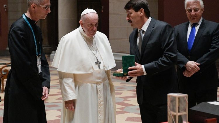 Pope Francis with President Ader