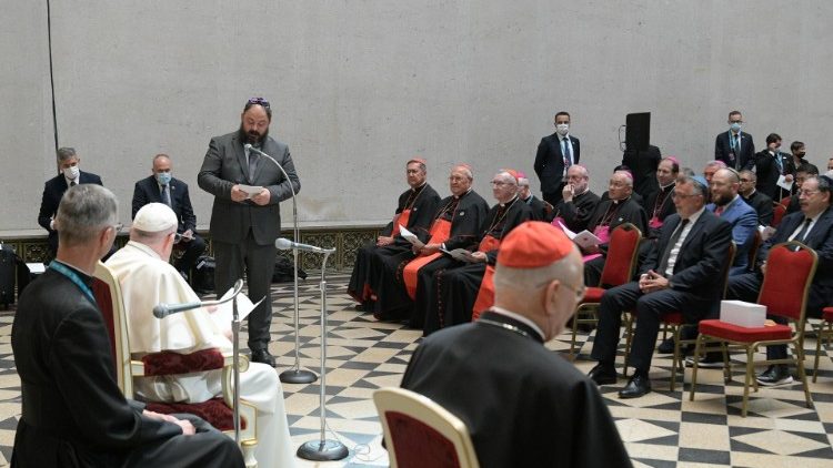 Ferenc pápát Radnóti Zoltán, dél-budai főrabbi köszönti