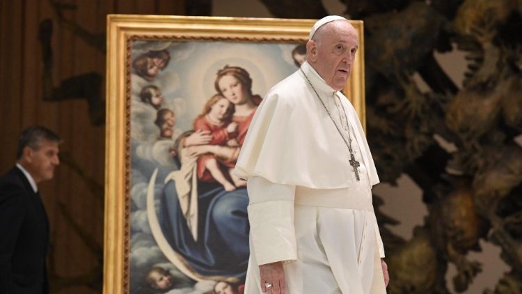 Der Papst bei der Audienz im Vatikan