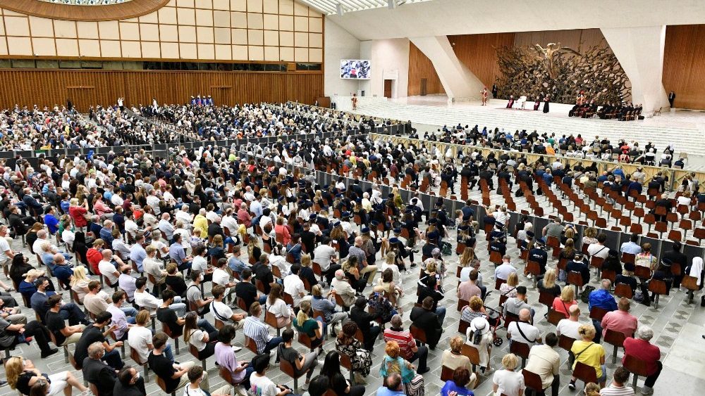 Záber z generálnej audiencie 22. septembra 2021