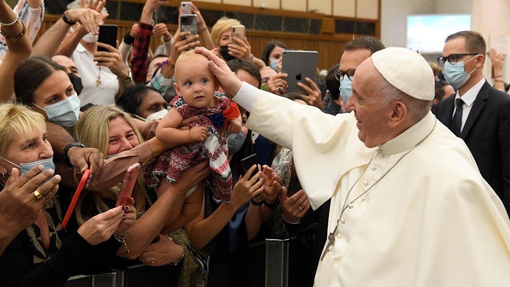 Záber z generálnej audiencie 22. septembra 2021