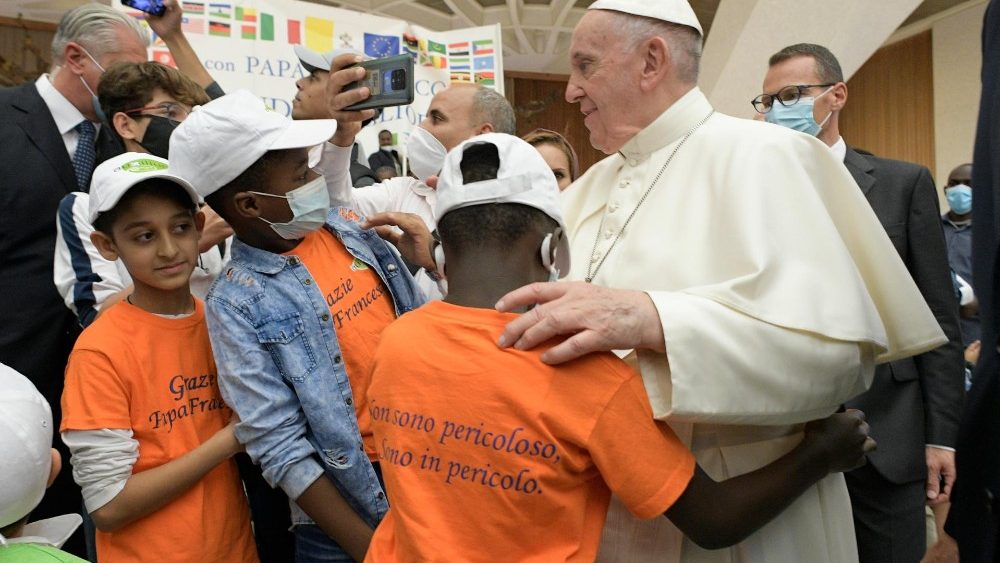 Záber z generálnej audiencie 22. septembra 2021