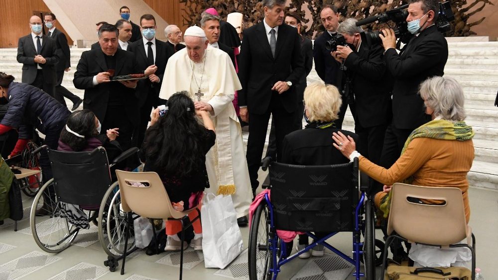 Záber z generálnej audiencie 3. novembra 2021