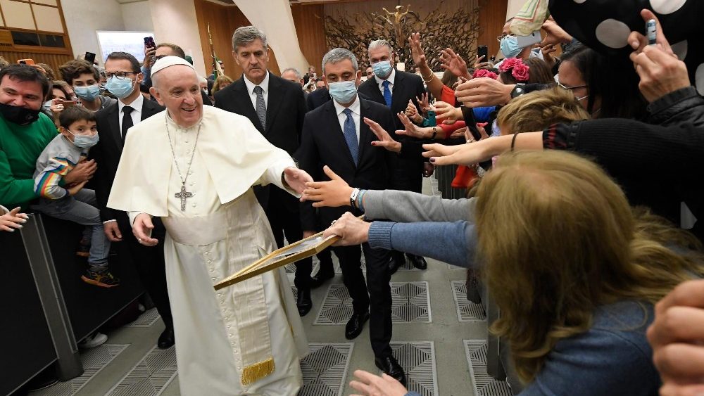 Záber z generálnej audiencie 3. novembra 2021