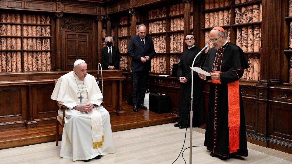Inauguração da Sala Expositiva da Biblioteca Apostólica Vaticana 05.11.2021 (Vatican Media)