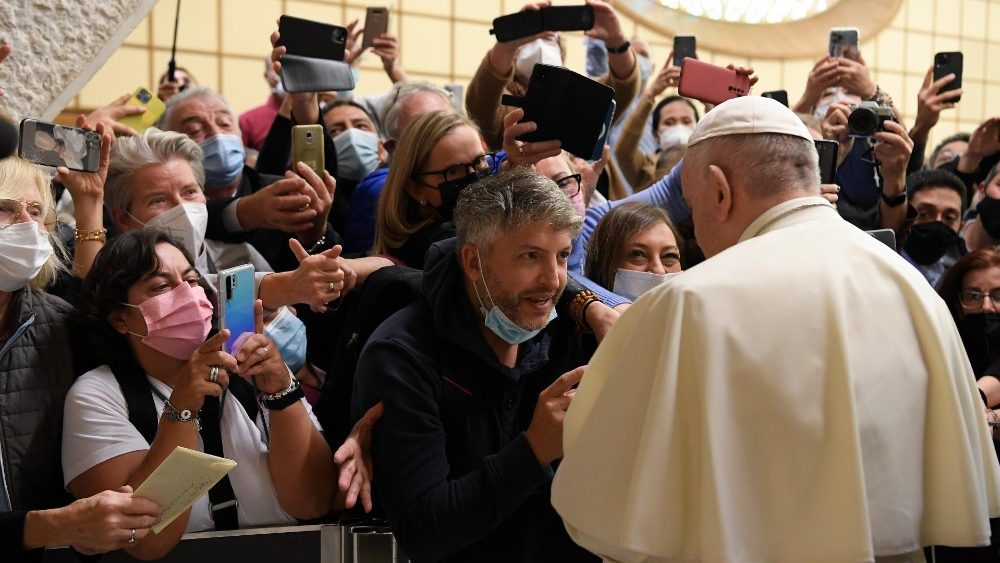 Záber z generálnej audiencie 10. novembra 2021