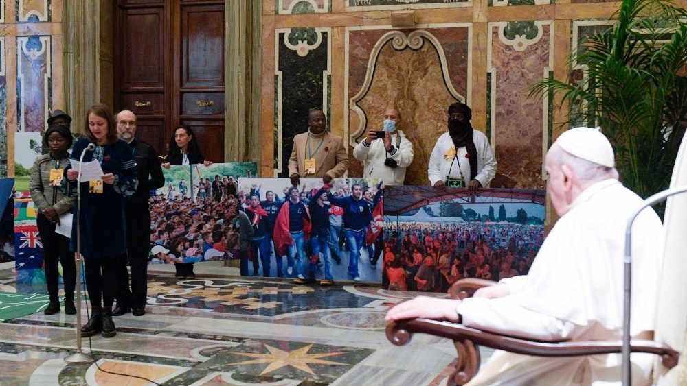 Um momento da audiência na Sala Clementina, no Vaticano (Vatican Media)