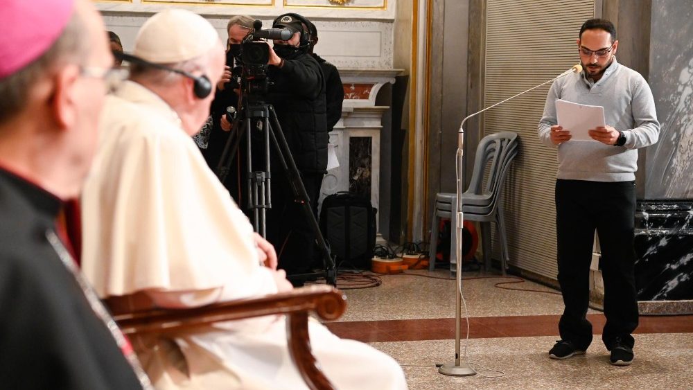 Záber zo stretnutia s utečencami na Cypre