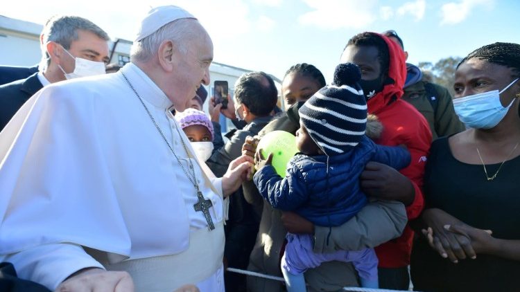 Pope meeting migrants in Greece  