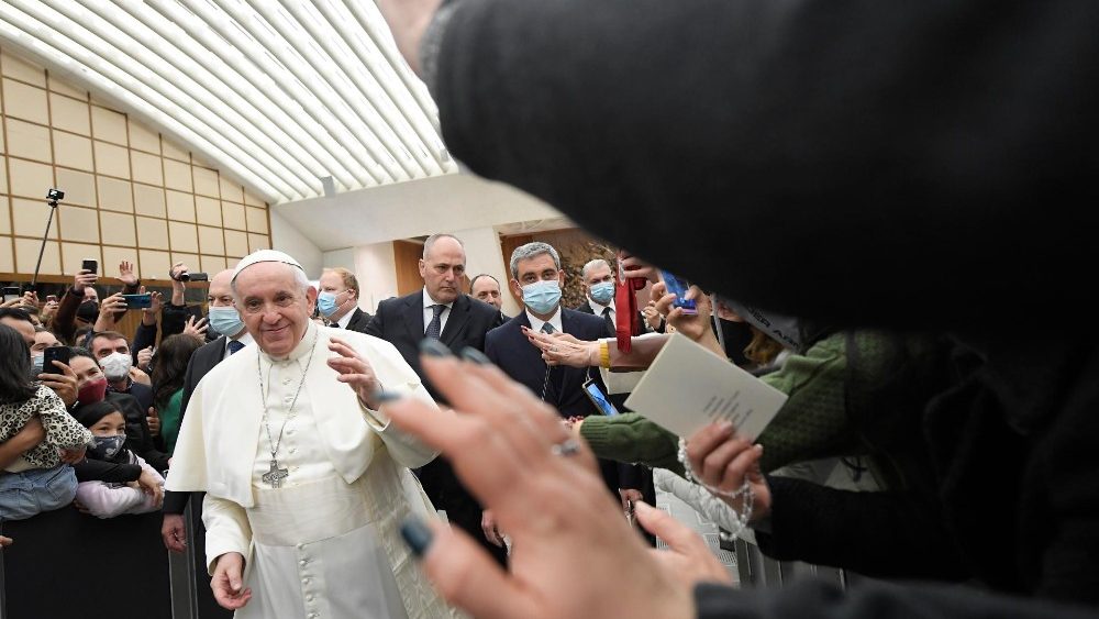 Záber z generálnej audiencie 29. decembra 2021