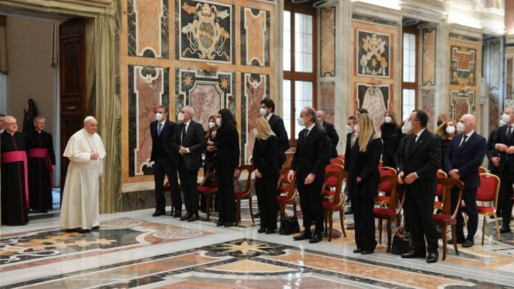 Папа падчас аўдыенцыі для членаў італьянскай Нацыянальнай асацыяцыі будаўнікоў