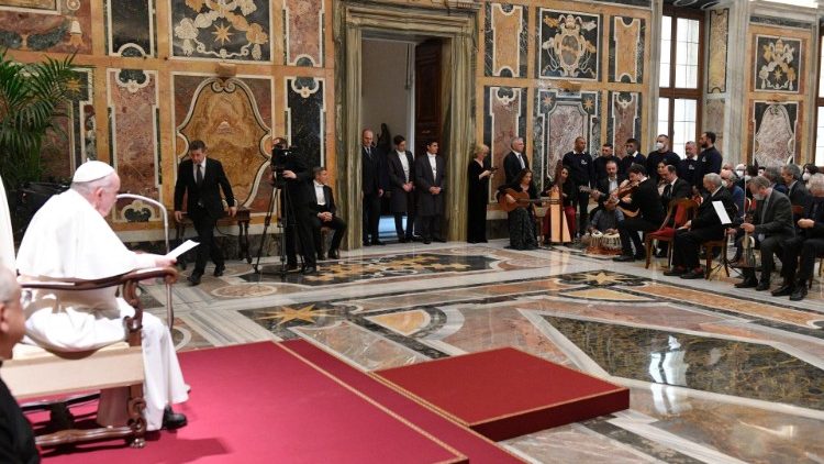 Un momento dell'udienza in Sala Clementina