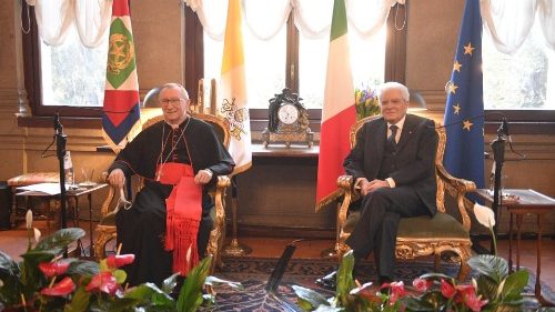 L'Europa e le prospettive di pace,  a Palazzo Borromeo con Parolin e Mattarella