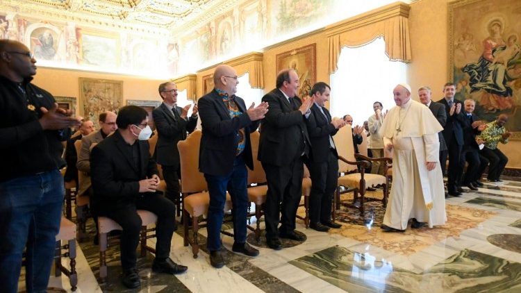 Pope Francis meets participants in the General Conference of Marist Brothers. 