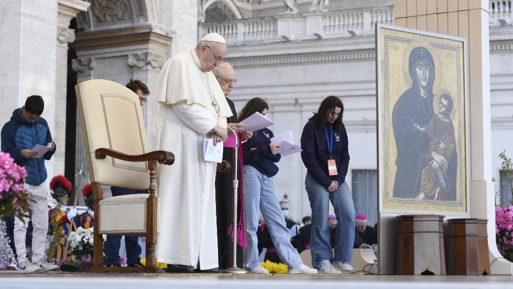 Pélérinage des jeunes adolescents italiens, le 18 avril 2022