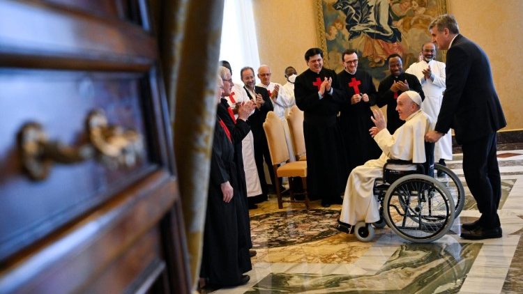 Pope Francis addressing the participants at the General Chapter of the Camillians