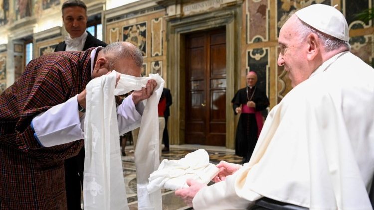 Der Papst bei der Audienz im Vatikan