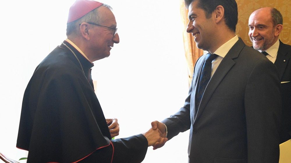 As imagens da audiência com o cardeal Parolin