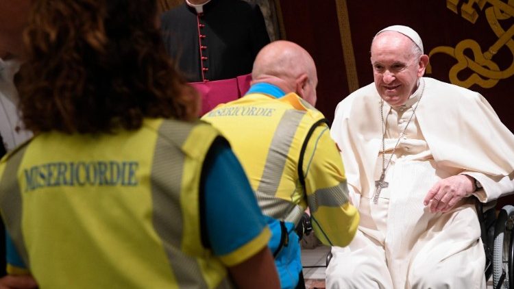 Setkání Svatého otce s dobrovolníky italské civilní obrany.