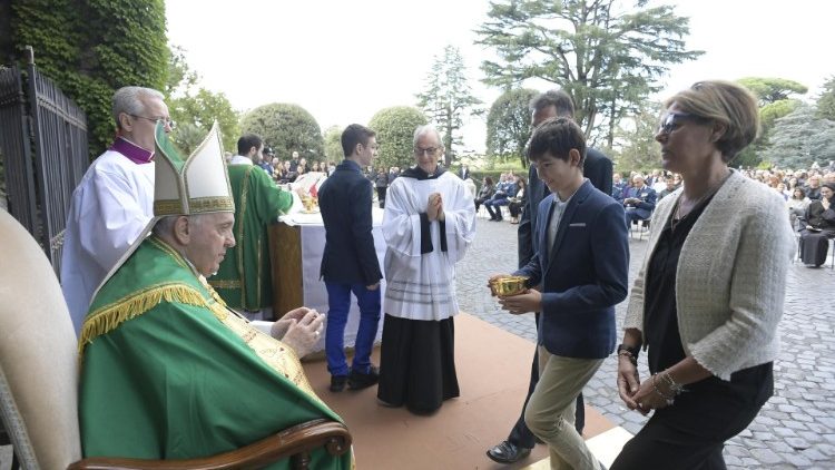 Le Pape François le 1er octobre lors de la messe pour la Gendarmerie vaticane.